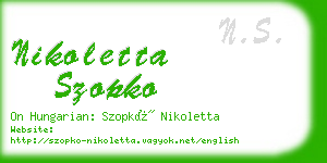 nikoletta szopko business card